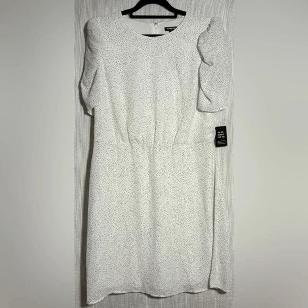 Express White Polka Dot Dress